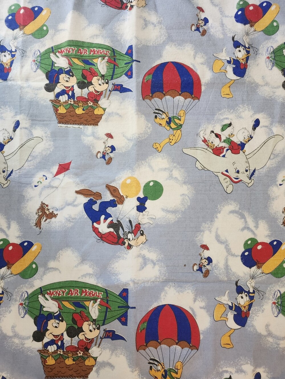Vintage Chatham Disney Character Fancy Flyers Blanket 64x 87 Inch